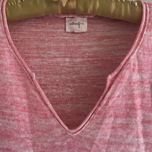Wilfred Free Pink Linen V-Neck Shirt - Picture 2 of 5